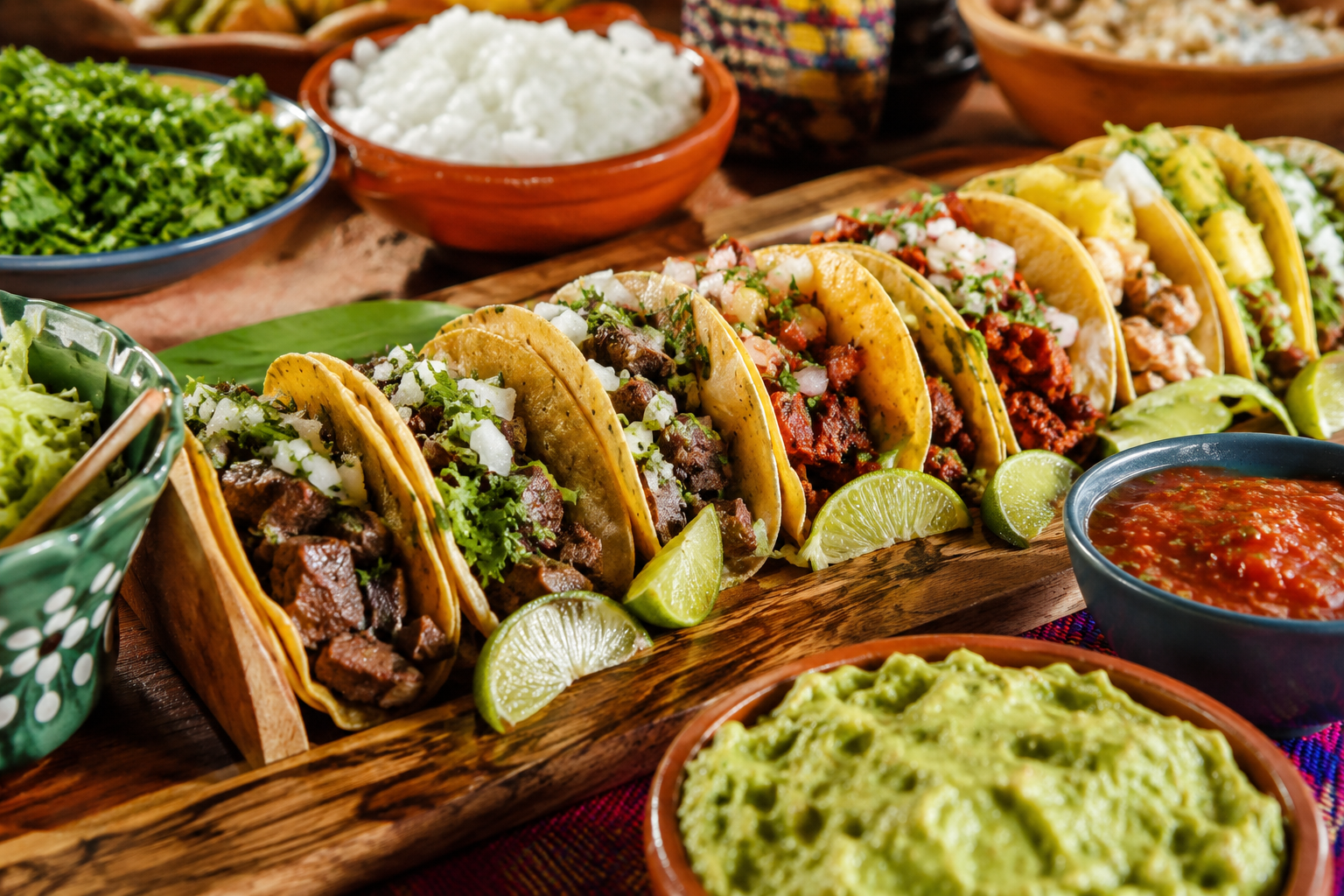 Taco catering spread